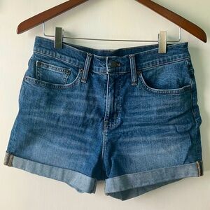 J. Crew High-Waisted Rolled-Cuff Jean Shorts Cotton Blue Womens Size 26